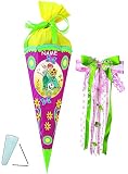 alles-meine.de GmbH BASTELSET Schultüte -  Disney die Eiskönigin - Frozen  - 85 cm - incl. großer Schleife + Name - mit / ohne Kunststoff Spitze - Zuckertüte - Set zum selber B