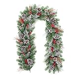 Creativery Tannengirlande künstlich ca.30cm x 1.8m Innen Außen Soft Spritzguss Kiefernadeln Weihnachtsg