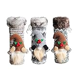 Weihnachten Weinflasche Abdeckung, Kunstpelz Weihnachten Weinflasche Cover, Weihnachten Flaschen Deko, Weihnachtsmann Weinbeutel, für Home Dinner Party Dekoration & Tischdekoration 33*13