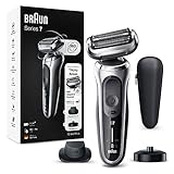 Braun Series 7 Rasierer Herren mit 360° Anpassung, Elektrorasierer & Barttrimmer, 3-Tage-Bart-Trimmer, AutoSense, Wet & Dry, EasyClick Funktion, 70-S4200cs, silb