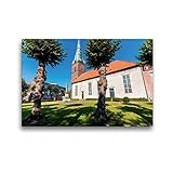 CALVENDO Premium Textil-Leinwand 45 x 30 cm Quer-Format Die Stadtkirche in der Innenstadt von Delmenhorst, Leinwanddruck von Siegfried Pietzonk