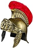 Balinco Römerhelm | Römer Helm Gold | Krieger | Römischer Kämpfer | Roman Gladiator - für Damen & Herren als perfektes Accessoire zum Römerkostü