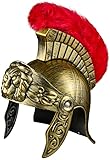 Balinco Römerhelm | Römer Helm Gold | Krieger | Römischer Kämpfer | Roman Gladiator - für Damen & Herren als perfektes Accessoire zum Römerkostü