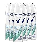 Rexona Shower Fresh Deospray Damen 6er Pack Anti-Transpirant langanhaltende Frische 48-Stunden-Schutz Deo (6 x 150 ml)