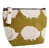 Hacoly Igel Muster Münzen Beutel Damen Leinwand Tasche Geldbeutel Mini Portemonnaie Süß Zipper kleine Geldbörse Einfach Modisch Karikatur Wallet Card Case Geldtasche frische Art Tasche Geldb