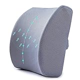 TOOARG Lumbar Support Cushion，Auto Sitzkissen，ergonomisches Design, Gel-Memory-Schaum, Milben Entfernen,für Bürostühle und Autositze, Gray- Gel Sty