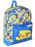 Pokémon Kinder Kinderrucksack Mit Pikachu, Flamiau, Bauz Und Robball | Blau und Gelb Rucksäcke Kinder Und Mädchen | Kinder Rucksack Kindergarten | Schultasche Für Kinder | Kinderrucksack Kleink