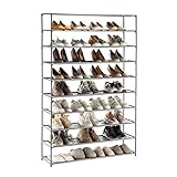 YOUDENOVA Schuhregal 5-10 Ebenen Schuhaufbewahrung aus Metall 150 x 93 x 30 cm Schuhschrank für bis zu 50 Paar Schuhe Schuhablage G