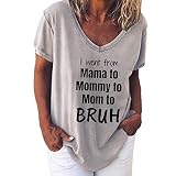 Sweatshirts & Kapuzenpullover für Damen Sport Shirts für Damen t Shirt Women Fashion Casual Print V-Neck Loose Short Sleeve T-Shirt Top B