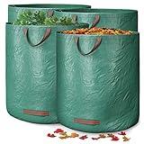GardenGloss® 4X Gartenabfallsäcke mit Griffen - 272L Hohes Fassungsvermögen und doppelter Boden - UV-Stabil und Wasserabweisend - Wiederverwendbare und Stabile Gartensäck