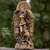 SWTMF Altar-Skulptur, antike Wicca-Göttin-Statue, griechische Göttin-Statue Mythologie Mutter Erde Gaia Figuren für heidnischen Hausaltar Outdoor-Dekor, 9x3x22 cm (4x1x9inch)