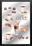empireposter Coffee - Assorted - Bedruckter Spiegel mit Kunststoff Rahmen in Holzoptik, Kult-Spiegel - Größe 20x30