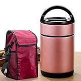 GUTYRE 304 Edelstahl Vakuumisolierte Lunchbox, Tragbarer Isolierter Topf Mit DREI Schichten, Büroangestellter Und Erwachsener Studenten-Lunchbox,2.0L