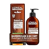 L'Oréal Men Expert 2-in-1-Set für Männer mit 3-in-1 Bartshampoo und XXL-Duschgel, Barber Club, 2-teilig