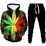 WXDSNH 3D Printed Pullover Set Maple Leaf Männer Frauen Sweatshirts Hose Casual Langarm Hoodies Unisex Outwear Streetwear Sp