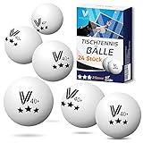 Villkin Tischtennisbälle 3 Sterne 40+ 24 Stück - Langlebige Ping Pong Bälle - Tischtennis Bälle für Freizeit & Wettkampf Table Tennis Balls - Tischtennisball 40mm (Weiß)