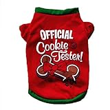 Tonsee Welpen Kleiner Hund Kleidung, Weihnachten Hund Baumwoll T-Shirt XS/S/M/L (S, Rot)