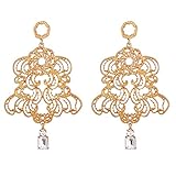 UINGKID Damen Ohrringe Mode Ohrstecker Boho Vintage Metall Floral Diamond geometrische durchbrochene Schmuck