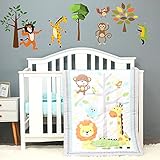 Baby Bees 3-teiliges Bettwäscheset für Jungs und Mädchen, Jungle-Party-Bettwäsche-Set für Babybett, Spannbetttuch, Bettdecke und Kissenbezug für Standardgröß