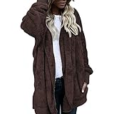 TDEOK Damenjacken Wintermantel Damen Warm Schneeanzug Damen Mantel Damen Winter Lang Outdoorjacke Damen Kälteschutz Winddicht Winterjacke Damen mit Kap