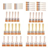 Lasurpinsel Malerpinsel mit Holzgriff 50x Pinselsatz 5 Größen Pinselset Pinsel Set Flächenstreicher Profi Streichen Set Lackiere Premium Farbpinsel Lackieren Nickel für Kunst, Fabrik, Alltag usw