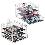 mDesign Schubladenbox – die Aufbewahrungsbox mit drei Schubladen, beispielsweise als Schmuck Organizer - 2er-S