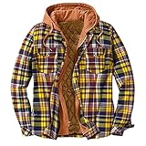 Seringlings Herren Kariert Jacke Gefütterte Winterjacke Karo Flanellhemd Mantel Langarm Innenfutter Winter Holzfällerhemd Outdoorjacke Thermohemd Hemdjacke Arb