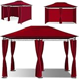 KESSER® - Pavillon 3x4m inkl. Seitenwände mit Reißverschlüsse, Eckig Festzelt Partyzelt Gartenlaube Gartenzelt Luxus Gartenpavillon UV-Schutz 50+, R