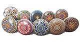 Knobsworld Xfer 002 Keramik knöpfe, Vintage-Look, Mandala Blumen-Design, 10 Stück