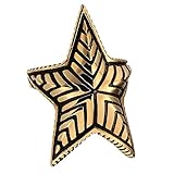 Daesar Edelstahl Ringe Herren, Männer Ring Personalisiert Gold Vintage Pentagram Ring Größe 54 (17.2)