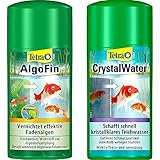 Tetra Pond AlgoFin Teich Algenvernichter - wirkt effektiv bei Fadenalgen, 500 ml & Pond CrystalWater (für kristallklares Wasser im Gartenteich, Wasserklärer gegen Trübungen), 500 ml F