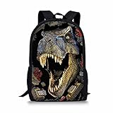 POLERO Rucksack Schulrucksack Kinderrucksack Schultasche Daypack Backpack mit Tyrannosaurus Rex Dinosaurier Print für Kinder Student Junge S