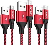 AVIWIS Micro USB Kabel [3Pack 2M] Nylon Micro USB Schnellladekabel High Speed Android Handy Ladekabel Kompatibel für Samsung Galaxy S7/ S6/ J7/ Note 5,Huawei, Wiko,Nexus,Nokia,Kindle,Echo D