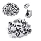 T-Nut Muttern M5 T Nutmuttern Nutenstein Winkel Hammerkopf Befestigungsmutter Sortiment Kit für Aluminium Profil mit 20 Stück Eckwinkel für 20x20 mm Aluminium Extrusion Aluschiene Verbinder Zubehö