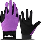 FINGER TEN Reithandschuhe Kinder Jungen Mädchen Jugend Reiten Reiter Reitsport Handschuhe Grau Schwarz Blau Comfortable Grip Für Kinder Alter 5-14 (M, Fuchsie) …