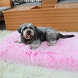 DHGTEP Großes Orthopädisches Hundebett Weiches Plüsch Haustier Matratze Gedächtnisschaum Sofa Mit Abnehmbarem Waschbarem Bezug Matte Kissen Für Große Katze Hunde (Farbe : Pink, Größe : 120x80x10CM)