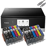Bundle Canon PIXMA TS8350 Tintenstrahldrucker Multifunktionsgerät (Drucker, Scanner, Kopierer) mit 12 komp. Youprint® Tintenpatronen für PGI-580/CLI-581 XXL