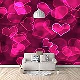 SASZQY Fototapete Kreatives rotes Herz 3D 245x167cm Selbstklebend Segeltuch Tapeten Wandtapete XXL Moderne Wanddeko Wohnzimmer Schlafzimmer Büro Flur Restaurant Cafe Moderne Dek