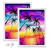 UM UPMALL 25 x 35 cm, 2 Stück, weiße Diamant-Bilderrahmen, Zubehör für Diamant-Kunst-Rahmen für Galerie und Heimdekoration, kompatibel mit 30 x 40 cm großen Leinwand-Diamantg