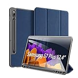 DUX DUCIS Hülle für Samsung Galaxy Tab S7 Plus 12.4 inch 2020, ltra Slim Cover Schutzhülle TPU Ultra Leightweight Flip Hülle mit S Pen Halter, für Samsung Galaxy Tab S7 Plus T970/T975/T976, B