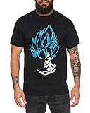 Super Son Goku Herren T-Shirt Goku Dragon Master Son Ball Vegeta Turtle Roshi Db, Farbe:Schwarz/Blau;Größe:M