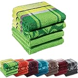 Erwin Müller Handtuch-Set 4er-Pack - 100% Baumwolle - apfelgrün Größe 50x100 cm - kuschelweich, saugstark, voluminös - praktisch durch beidseitige Schlaufen (weitere Farben)