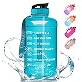 KEEPTO Trinkflasche Sport 2.2 l Wasserflasche Sportflasche groß bpa frei fitness Water Bottle 2.2 liters auslaufsicher mit zeitmarkierung trinkhalm für Gym O