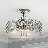 Saint Mossi Modern Deckenleuchte deckenlampe Kristall Mischen Chrom Metall Lampenschirm Wohnzimmerleuchte Schlafzimmerleuchte Innenleuchte Durchmesser 40cm Lüster Kronleuchter E14 Base E