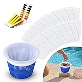 LIWIN Pool Skimmer Socken [20-Stück], Pool Skimmer Filter mit PH-Testpapiere Saver Nylon Socken Netz Skimmer Pool, Schwimmbad Skimmer Socken für Filter Skimmer Korb, Screen Liner für Schwimmbad Korb