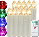 EINFEBEN 30x LED Weihnachtsbaumkerzen kabellos Warmweiß, RGB LED Weihnachtskerzen mit Fernbedienung Dimmbar Flammenlose LED Kerzen Weihnachtsdeko Christbaumk