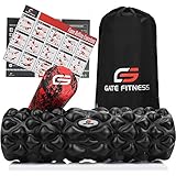 GATE FITNESS™ Faszienrollen Set | 2 in 1 Foam Roller Extralange Faszienrolle 43cm | Pilates-Rolle für Nacken, Rücken, Wirbelsäule und Po | Triggerpunkt Massagerolle für Selbstmassage - Ink