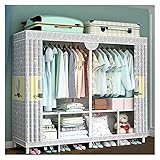 kerryshop Tragbarer Kleiderschrank Kleiderschrank 55/63 Zoll Schrank Organizer Kleiderschrank Tragbare Kleidung Schrank Regale Polyester Baumwolle Atmungsaktive Kleidung Lagerung Organizer Schrank
