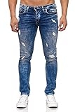 Tazzio Herren Jeans Slim Fit im Destroyed Look 17502 Blau 40/32