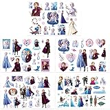 Qemsele Temporäre Tattoo Set Kinder, 200+ Pcs 10 Sheet Tattoos Aufkleber Sticker Wasserdicht Klebe-Tattoos Frozen Superheld Für Geschenktüten Kindergeburtstag Mitgebsel Mädchen Jungen (Frozen)